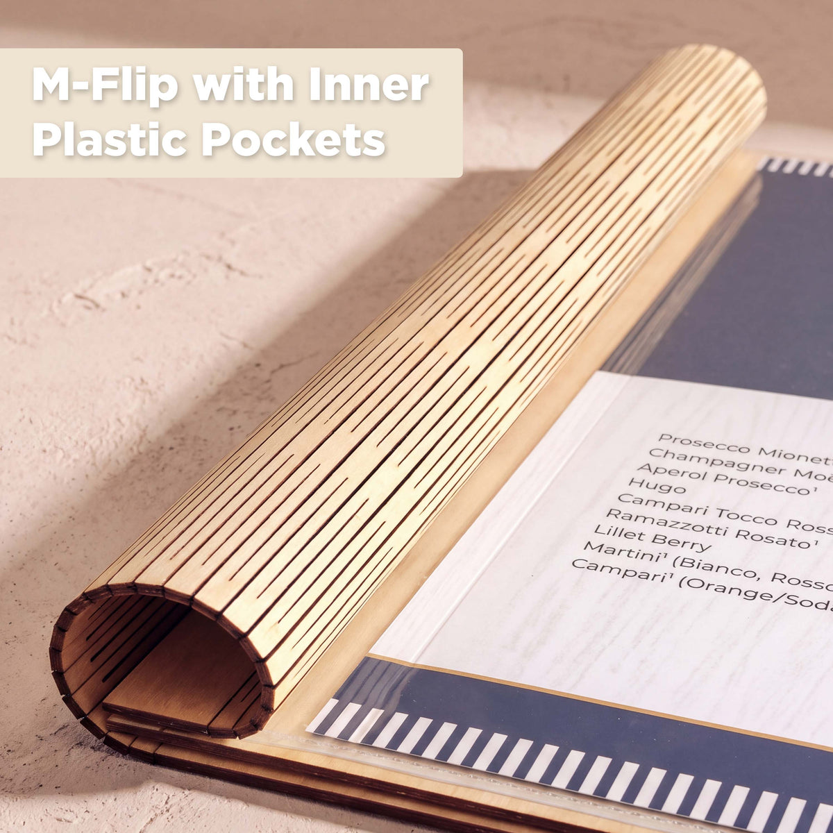 M-FLIP (A5) | 150X210MM | 5.50" X 8.50" | WOODEN MENU