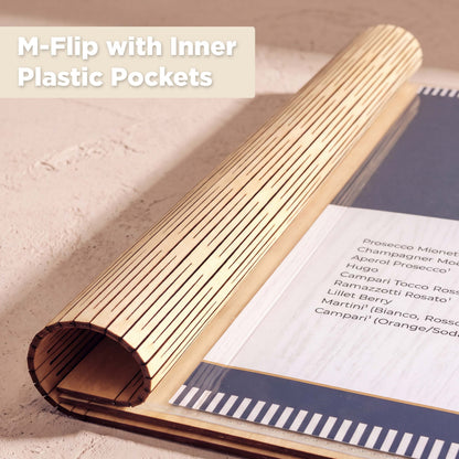 M-FLIP (A5) | 150X210MM | 5.50" X 8.50" | WOODEN MENU