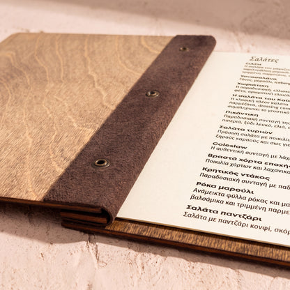 M-BOOK | 200X200MM | 8" X 8" | WOODEN MENU