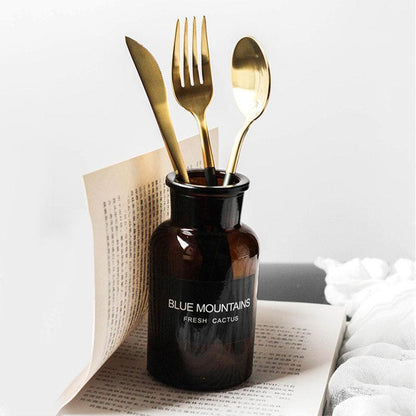 LUXE™ BLACK & GOLD LUXURY CUTLERY - SET OF 4 PIECES