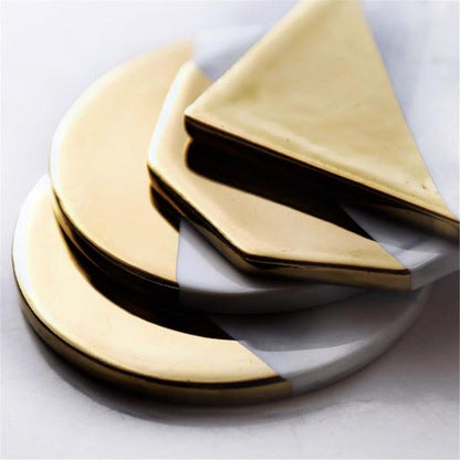 LUXE™ - 4 LUXURY COASTERS - MARBLE AND GOLDEN TEXTURE