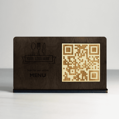 Wooden QR Menu Table Stand 170x100 mm (6.70” x 3.95”)