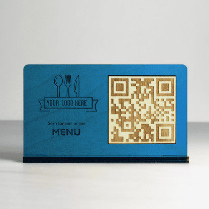 Wooden QR Menu Table Stand 170x100 mm (6.70” x 3.95”)