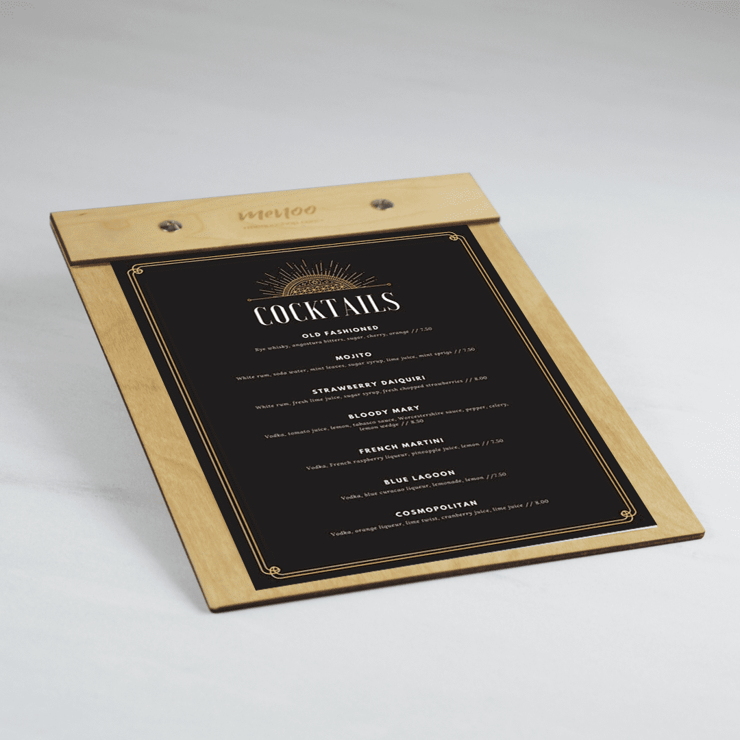 Clipboard Menu Holder (A5) 150x210 mm / 5.80x8.30''